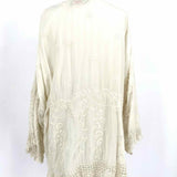 johnny was Teyanna Women's White Sz XXL 3/4 Sleeve Cupra Rayon Sheer Long Sleeve