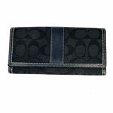 Coach Canvas Black Accordion Signature Wallet