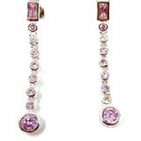 .925 Pink Dangle Topaz Earrings