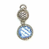 Judith Ripka 925 Sterling Silver Blue Dangle Cable Cubic Zirconia Earrings