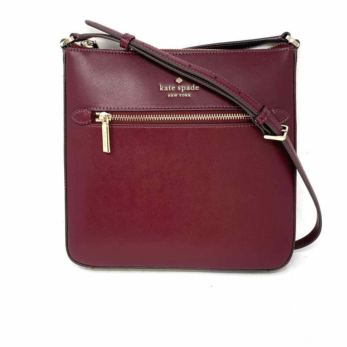 Kate Spade Sadie Burgundy Zip Saffiano Leather Crossbody