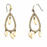 Monet Gold Tone Chandelier embellished Faux Pearl Earrings