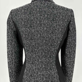 Tahari Women's Black White Size 4 Speckled Blazer