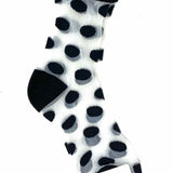 7DAYSSOCKS Women's black/white Cotton/Spandex Sheer Polka Dot Socks