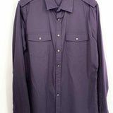 Theory Men's Purple Size M Button Down Long Sleeve Shirt