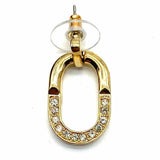 Statement Gold Tone Knocker Crystal Earrings