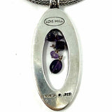 Lois Hill 925 Sterling Silver Pendant 18" Filigree Amethyst Necklace