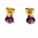 Clyde Duneier 14k Gold Stud Amethyst Earrings