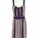 Marc by Marc Jacobs Women's Navy White Size 6 Sleeveless Silk Geometric Dress