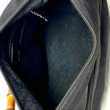 Gucci Vintage Nylon Black Zip Bamboo Top Handle Satchel
