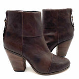 rag & bone Women's Brown Size 37.5/7 Block Heel Leather Bootie