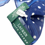 Lauren by RL Silk Navy Long 56" Polka Dot Scarf