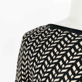 Max Studio Women's Beige Black Size M Viscose Blend Chevron Sweater