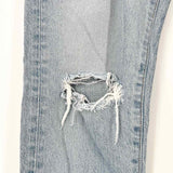 Moussy Women's Light Blue Size 28/6 Straight Leg Distressed Jeans