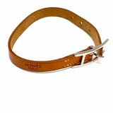 Hermes 1999 Behapi Simple Tour Palladium Caramel 9" Leather Bracelet