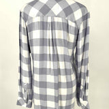 Rails Women's White Purple Size S Button Down Flannel Gingham Long Sleeve