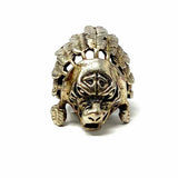 Estate Size 10 Silver tone Chunky Tribal Feathers Wolf Ring
