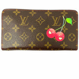 LOUIS VUITTON 2005 Cerises Zippy Wallet Takashi Murakam Brown Monogram Wallet