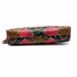 Brahmin Kayla Multi Caladesi Multi-Color Wristlet Snake Embossed Leather Clutch