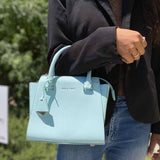 Charles & Keith Light Blue Top Handle Mini Leather Satchel