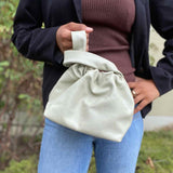 DeMellier Santa Monica Off White Scrunch Leather Crossbody