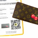 LOUIS VUITTON 2005 Cerises Zippy Wallet Takashi Murakam Brown Monogram Wallet