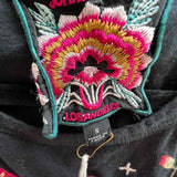johnny was California Knit Tank Women's Black Size S Embroidered Sleeveless