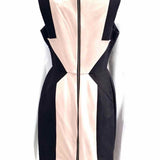 BCBG Max Azria Evelyn Women's Black Grey Size 8 sheath Color Block Dress