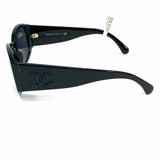 Chanel Black Oblong CC Embroidered 5450 Sunglasses