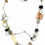 Anne Marie Chagnon Brown SIlver Tone Beaded 19.5" Necklace
