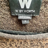 W by Worth Women's Brown Size S mini jacquard Knit Speckled Dress