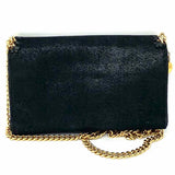 STELLA McCARTNEY Falabella Black Gold Silver Envelope vegan leather Crossbody