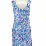 Lilly Pulitzer Maurina Shift Women's Blue Pink Size 6 Sleeveless Linen Dress