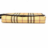 Burberry Coated Canvas Beige Flap Check Shoulder Bag
