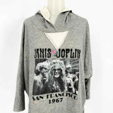 People of Leisure Janis Joplin SF Women's Gray Size XL Hooded Graphic Sweatshirt