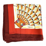 Hermes Trophes de Venis Silk Orange Square 35" Scarf