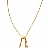 W.J.N. Gold Tone Pendant Chain Necklace