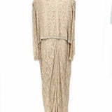 Laurence Kazar Women's Ivory Size 2X 2 Piece Rayon Beaded Skirt Set
