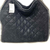 STELLA McCARTNEY Falabella Fold-Over Black Quilted Chain Tote