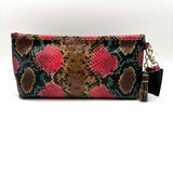 Brahmin Kayla Multi Caladesi Multi-Color Wristlet Snake Embossed Leather Clutch
