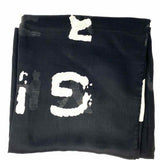 Givenchy Wool Silk Black White Square 54" Logo Made in Italy Scarf