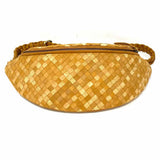 MANDRN X Aleksandra Zee Atlas Brown Crescent Woven Leather Waist Bag
