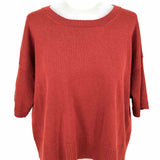 Eileen Fisher Women's Red Sweater Short Sleeve Top