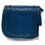 BCBGeneration Navy Saddle Bag python vegan leather Crossbody
