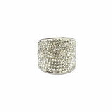 Stainless Steel Silver PAVE Crystal Ring