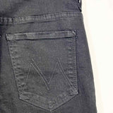 Mother Insider Crop Women's Black Size 32/14 Straight Leg Raw Hem Jeans