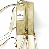 Coach Jordyn Beige Color Block Signature Leather BackPack