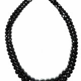 Statement Black 2 Strand 19.5" Beaded Made in Austria Necklace