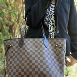 LOUIS VUITTON 2016 Neverfull MM Pink Interior Brown Damier Ebene Tote
