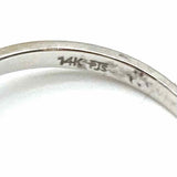 Estate size 6.5 14K White Gold Pearl & Diamond Ring
